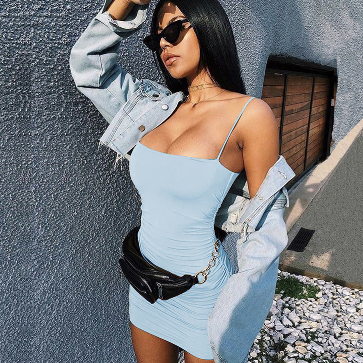 Sexy fashion package hip halter dress
