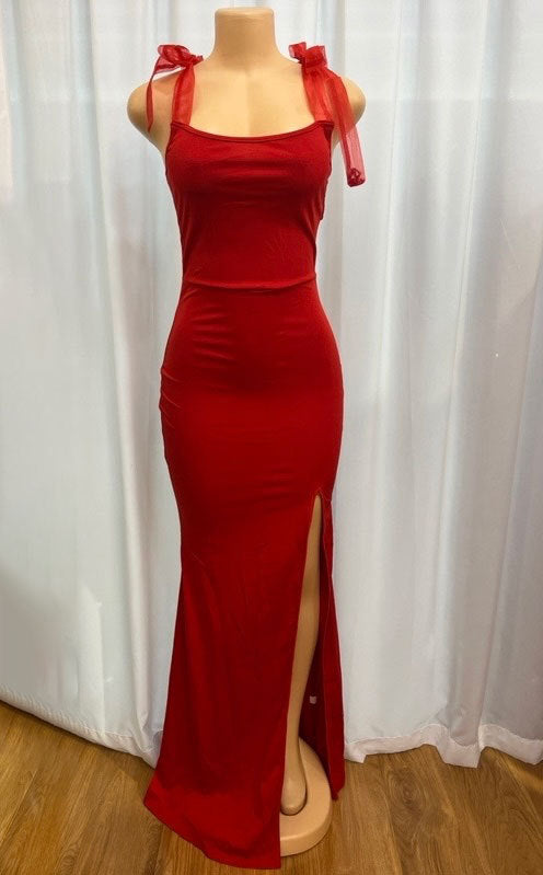 Suspenders low-cut sexy split package hip dress long dress solid color dresses women