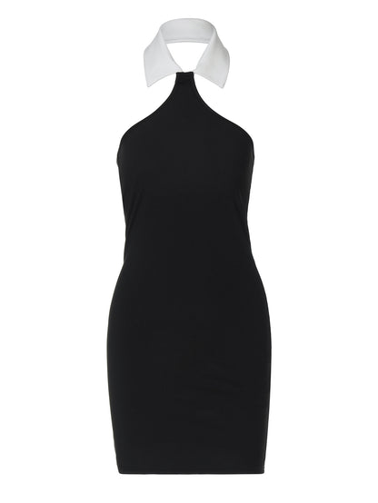 Fashionable halter neck sexy backless slim fit hip dress