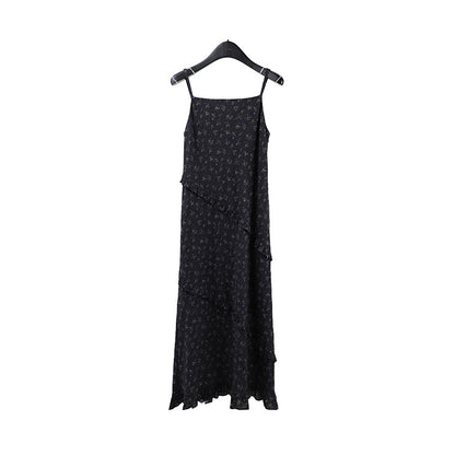 Crushed Flower Halter Dress Summer New Design Long Dresses