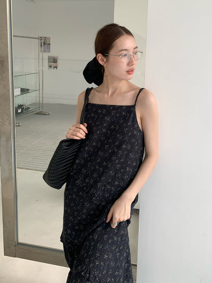 Crushed Flower Halter Dress Summer New Design Long Dresses