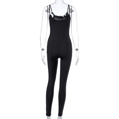 Fashion solid color yoga sports jumpsuit for women