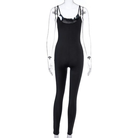 Fashion solid color yoga sports jumpsuit for women