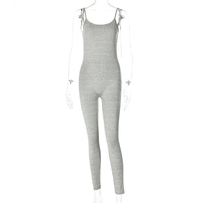 Fashion solid color yoga sports jumpsuit for women