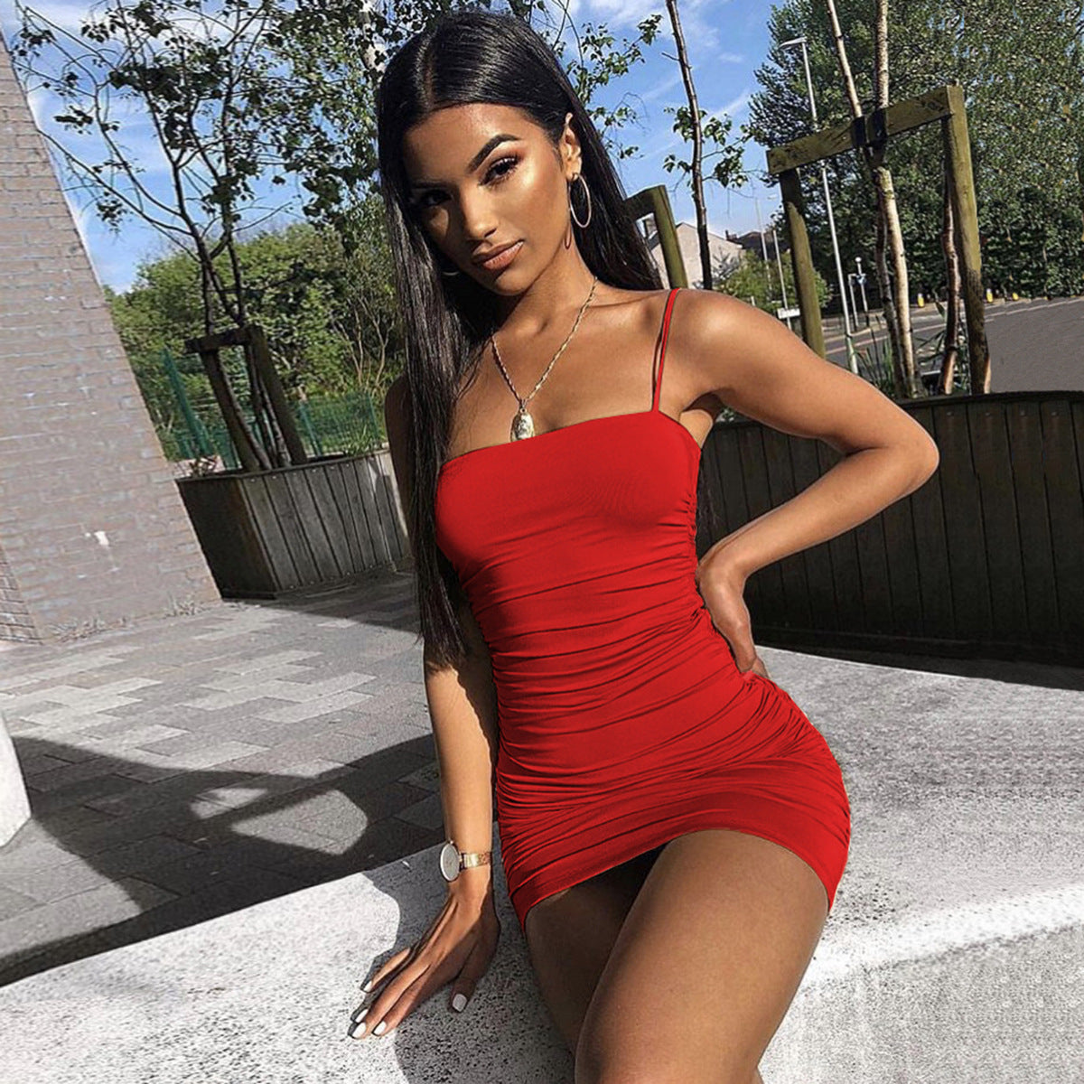 Sexy fashion package hip halter dress